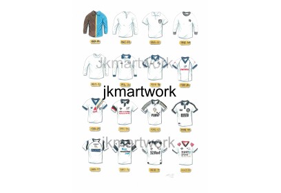 Derby County FC Retro Shirts Wall Art Print